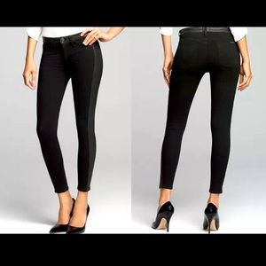 Hudson Leeloo Super Skinny Crop Lamb Leather Pant Size 30